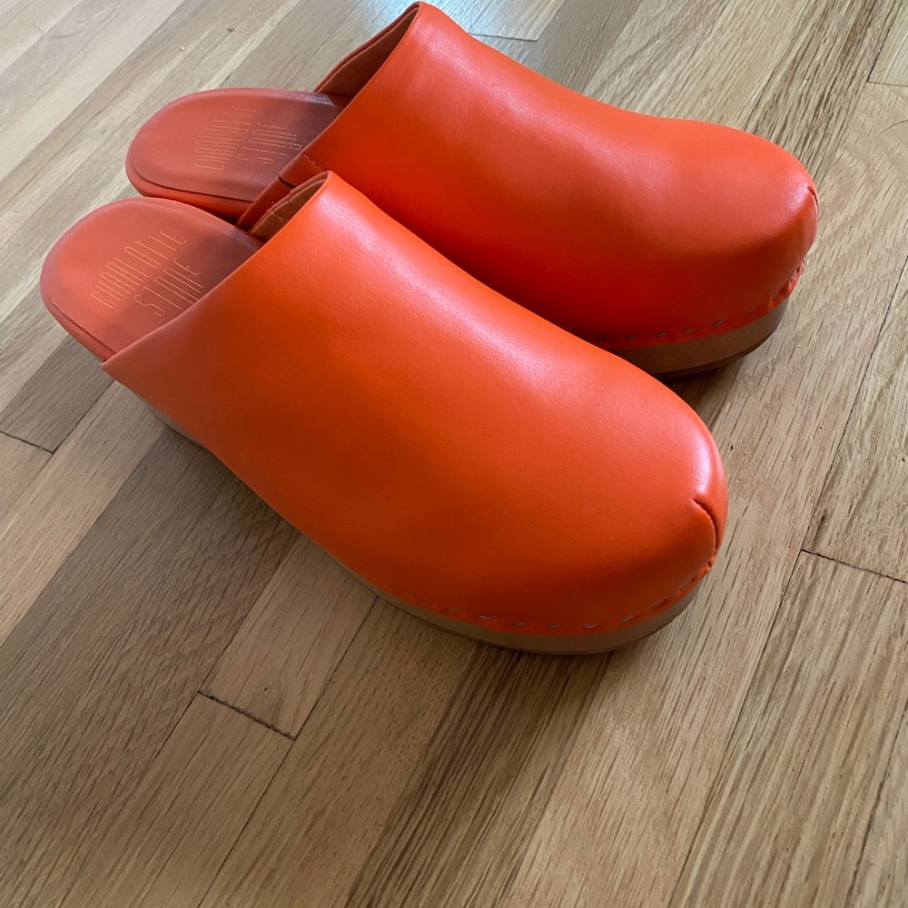 Orange Charlotte Stone Martino clogs sz 8